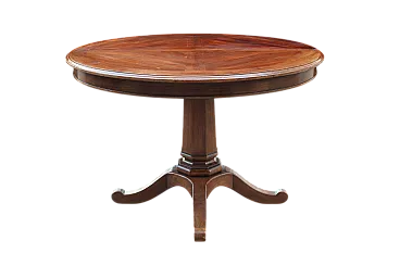 Tavolo rotondo vintage design Carlo X in mogano