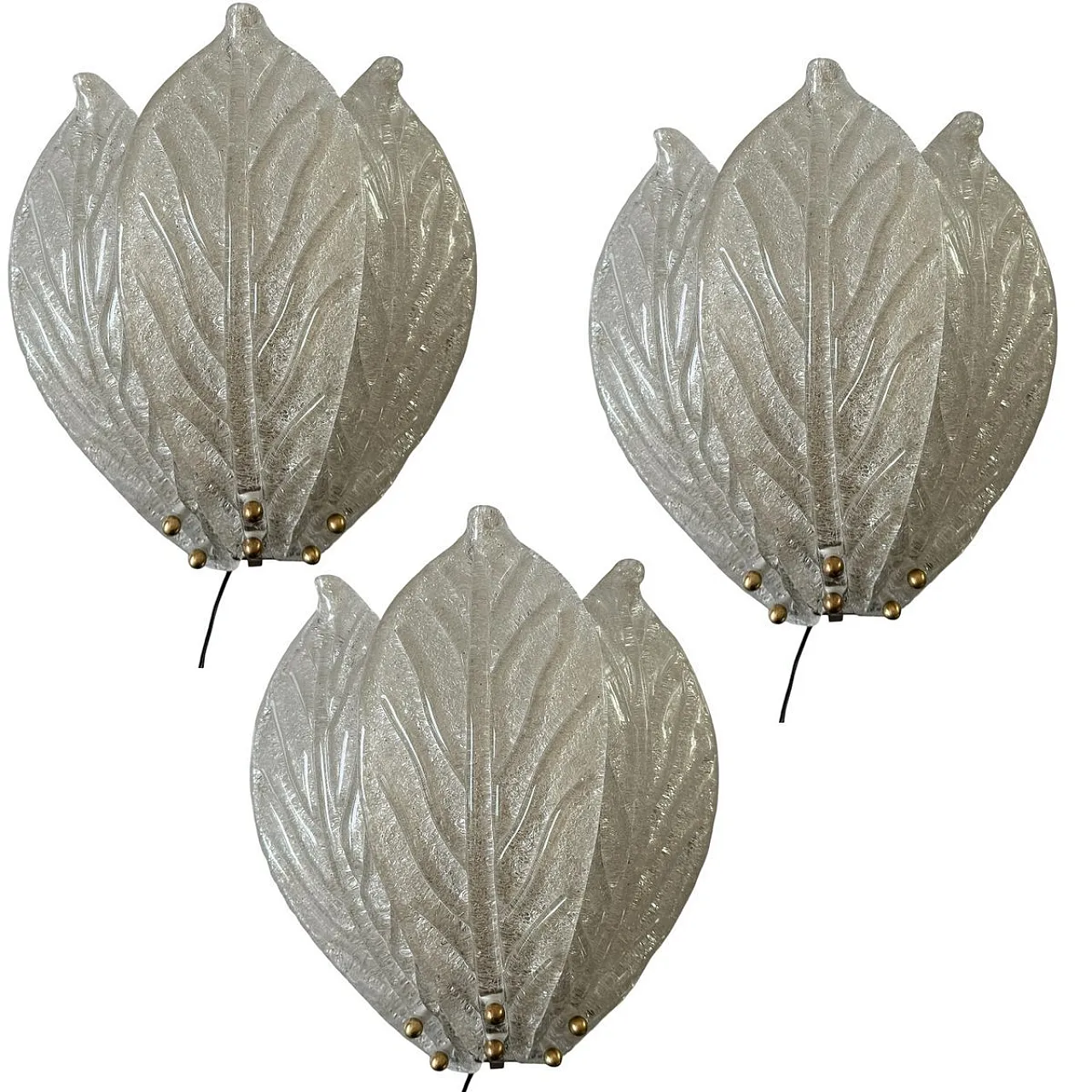 3 Murano glass sconces, 1970s 1