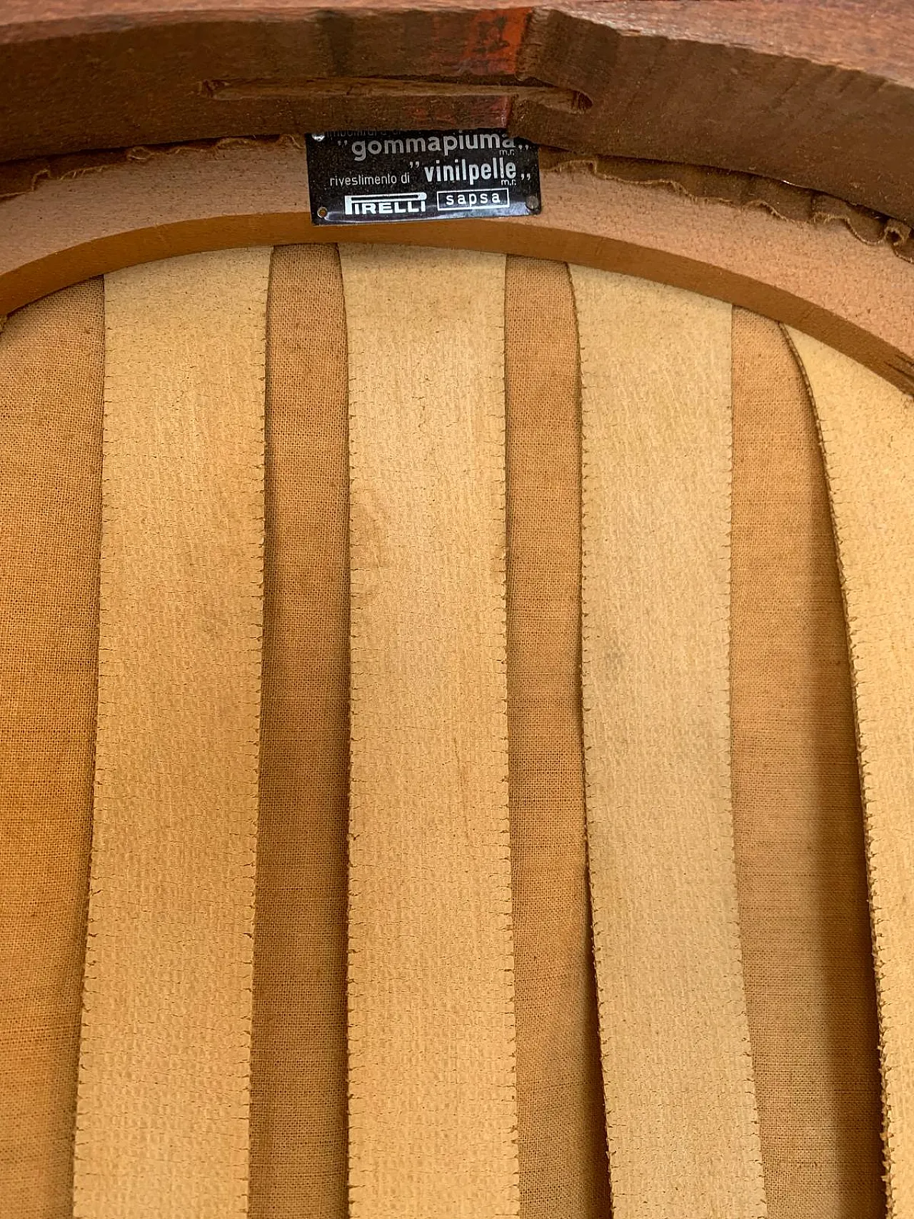 6 Sedie da pranzo con seduta in similpelle di Pirelli Sapsa, anni '50 1202922