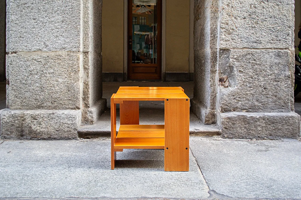 Tavolino in faggio di Gerrit Thomas Rietveld per Cassina, anni '80 1