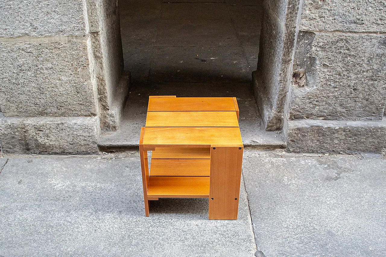 Tavolino in faggio di Gerrit Thomas Rietveld per Cassina, anni '80 3
