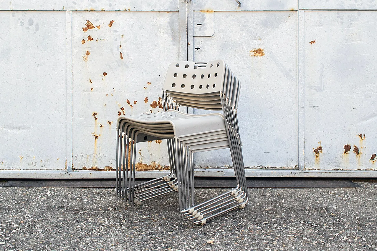 6 Sedie Omstak di Rodney Kinsman per Bieffeplast, anni '70 2