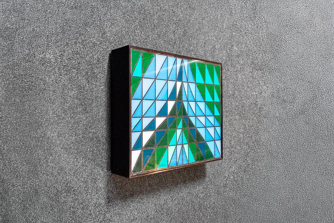 Pannello luminoso in vetro acrilico di Morello, anni '70 1