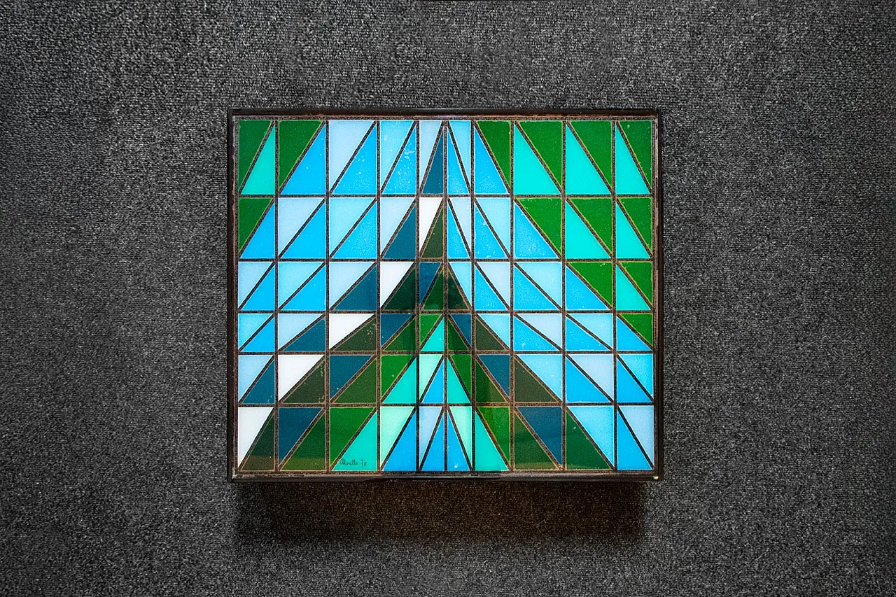 Pannello luminoso in vetro acrilico di Morello, anni '70 2