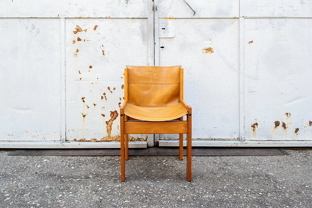 6 Sedie Solaris in pelle di Franco Vattolo per Ibisco, anni '70 2