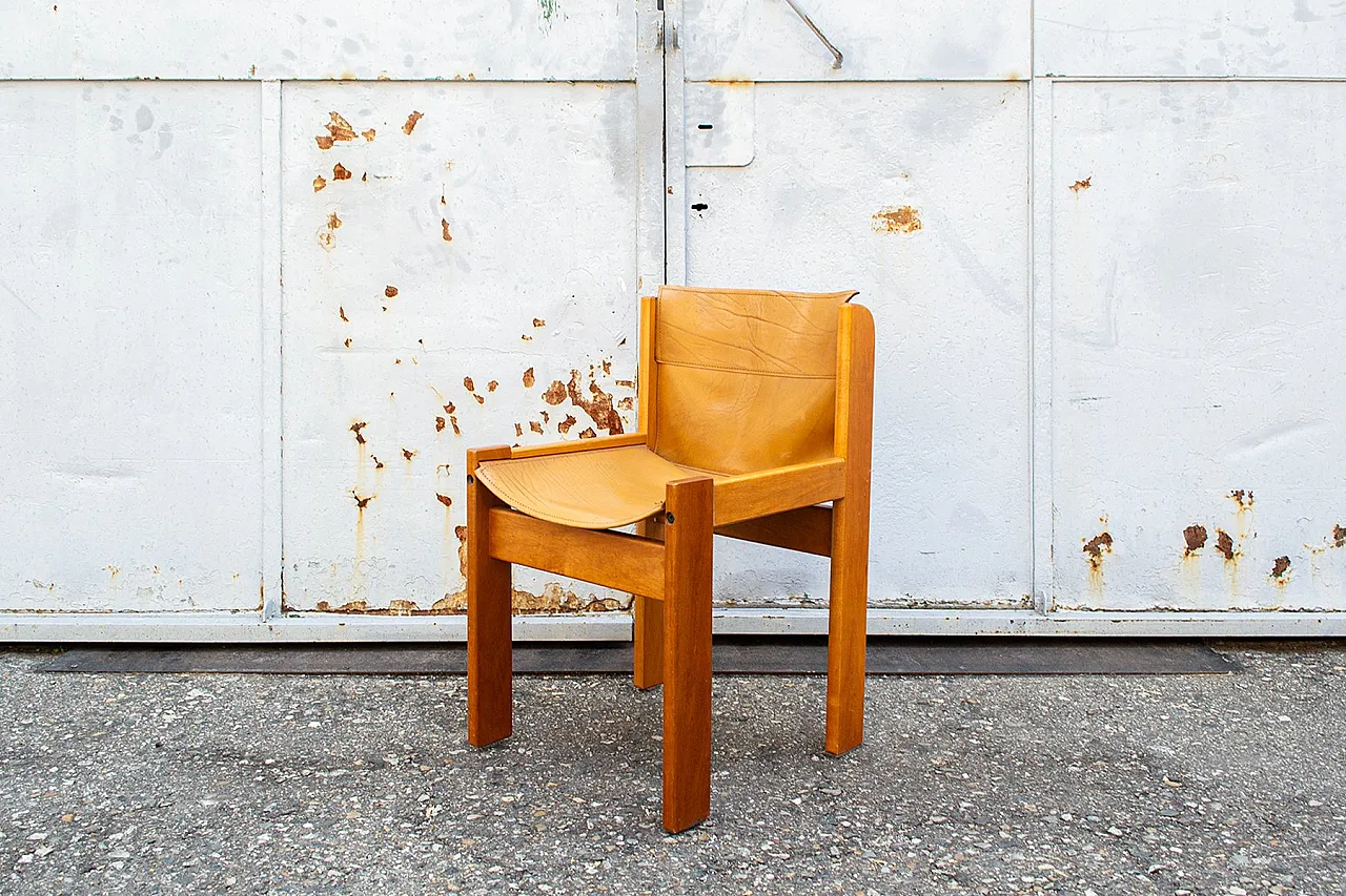 6 Sedie Solaris in pelle di Franco Vattolo per Ibisco, anni '70 3