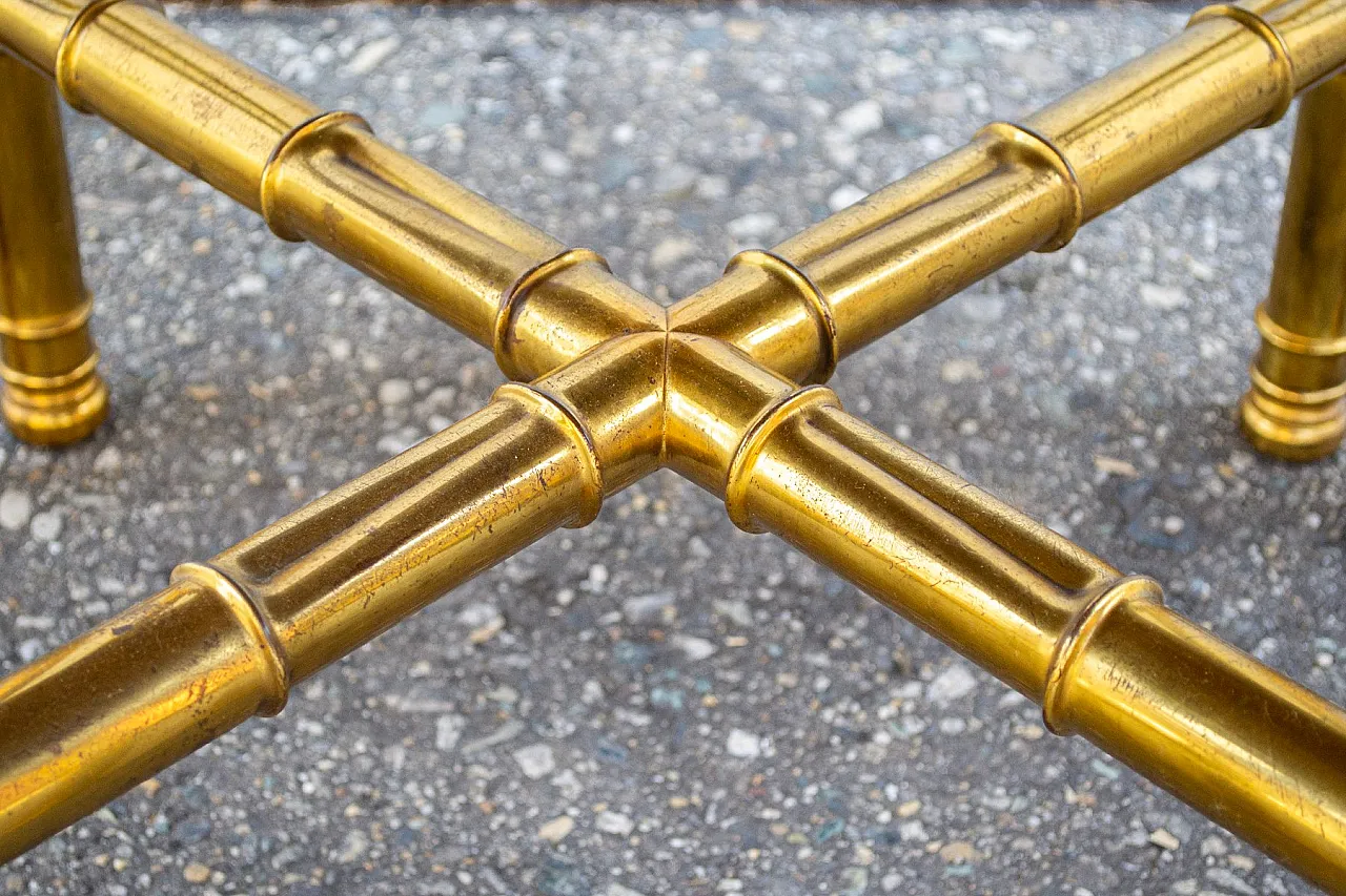 Structure in worked brass and wooden top, 1970s 4