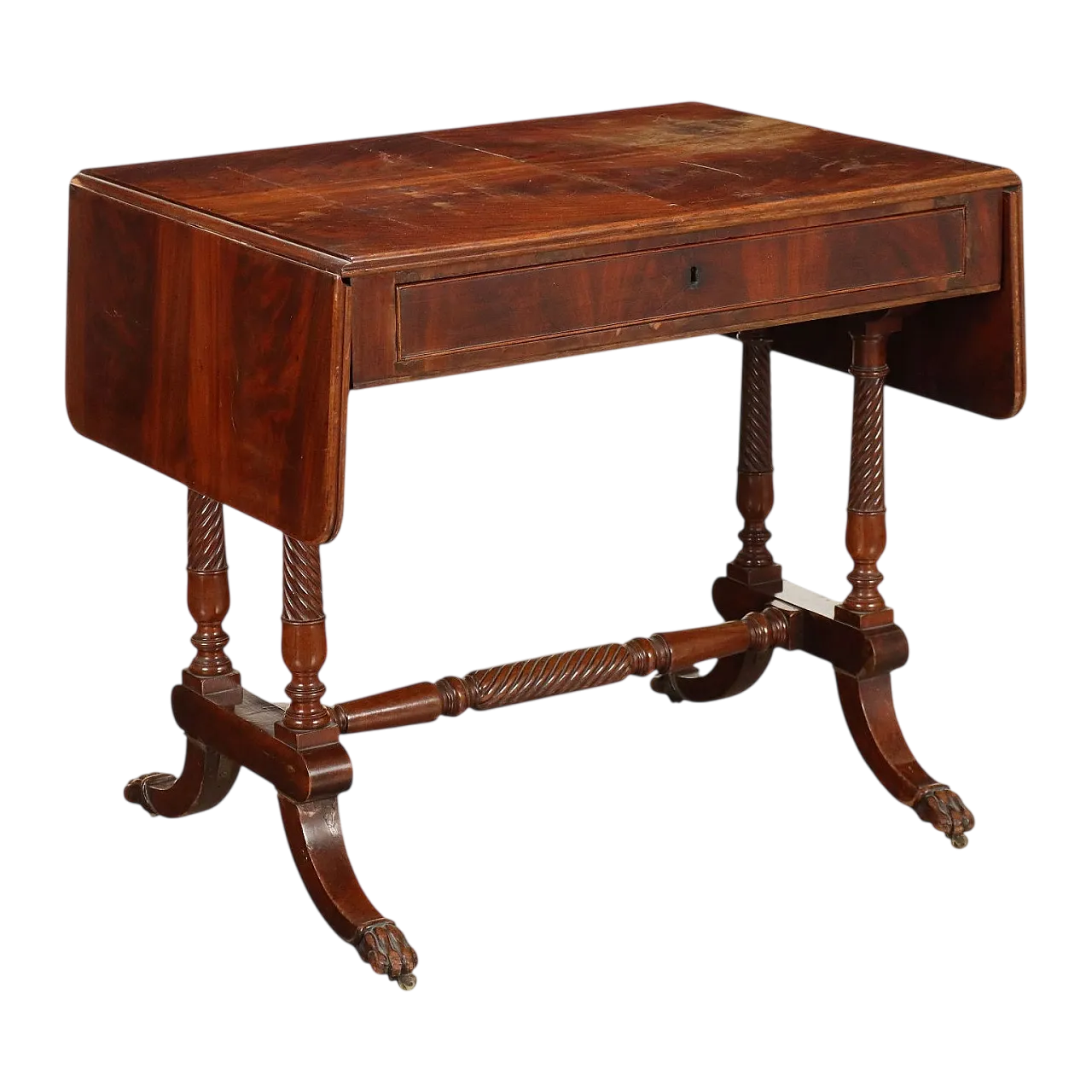 Scrittoietto Regency in nogano con cassetti, '800 10