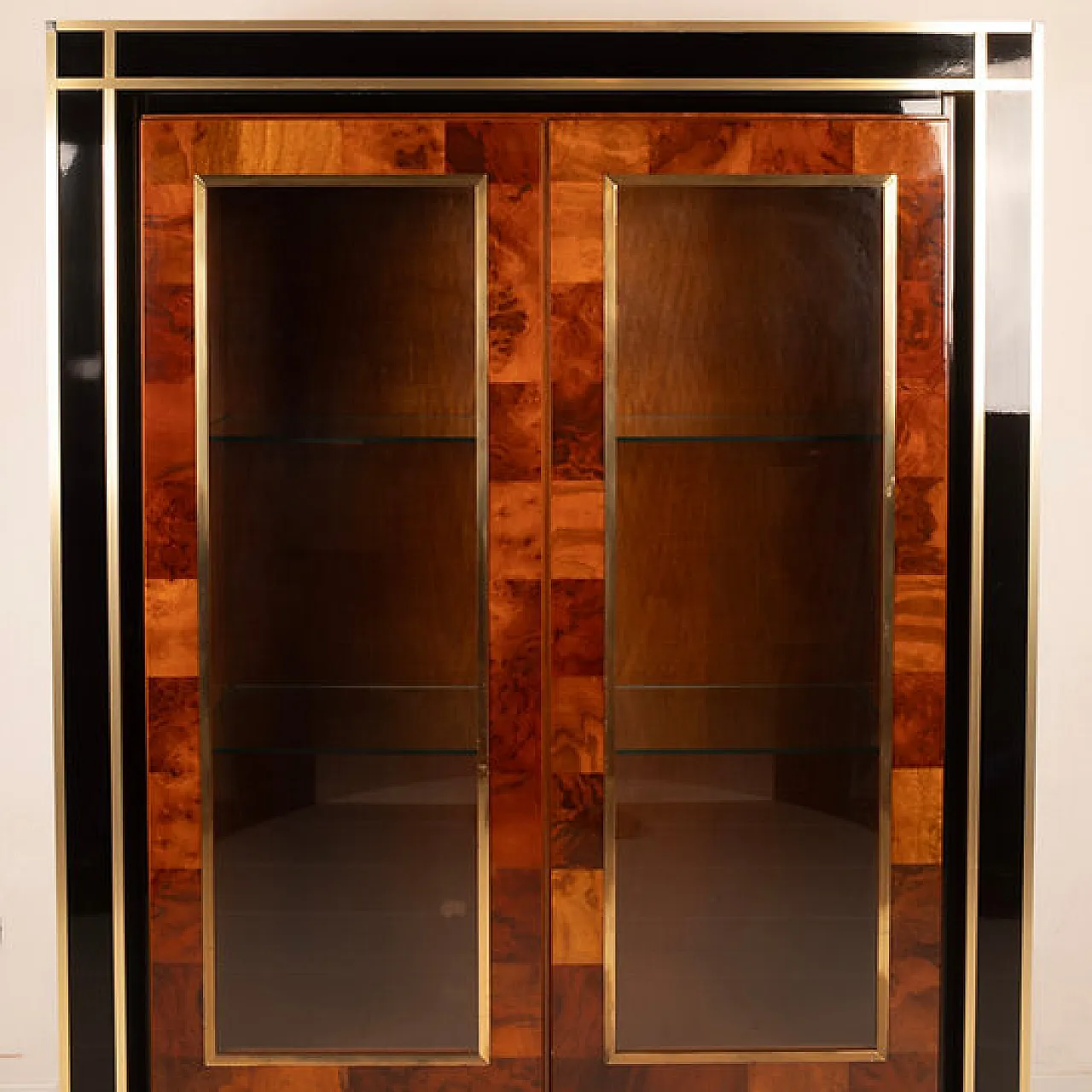 Vetrina in radica di sequoia di Willy Rizzo per Mario Sabot, anni '70 12