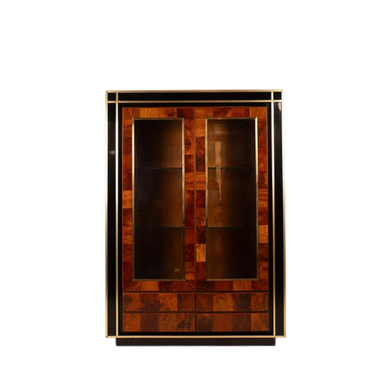 Vetrina in radica di sequoia di Willy Rizzo per Mario Sabot, anni '70 16