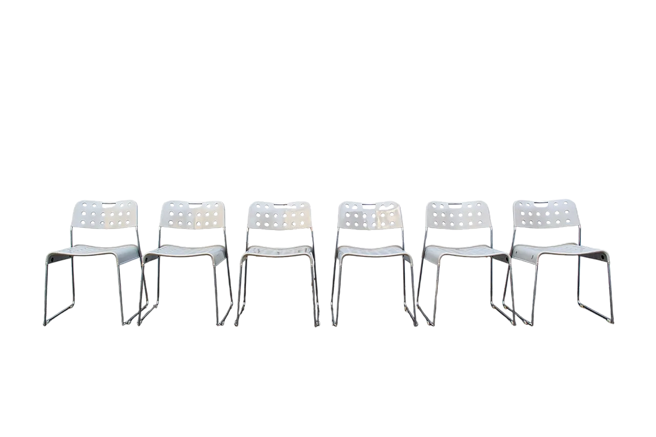 6 Sedie Omstak di Rodney Kinsman per Bieffeplast, anni '70 9