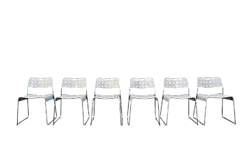 6 Sedie Omstak di Rodney Kinsman per Bieffeplast, anni '70