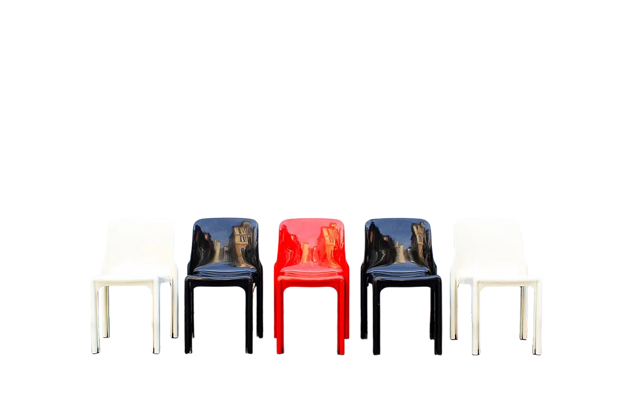 5 Sedie Selene di Vico Magistretti per Artemide, anni '60 9