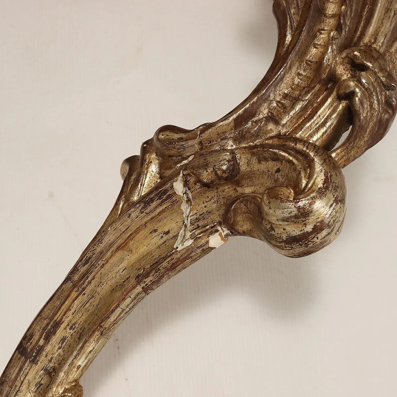 Consolle a forma di goccia in legno dorato, '900 9