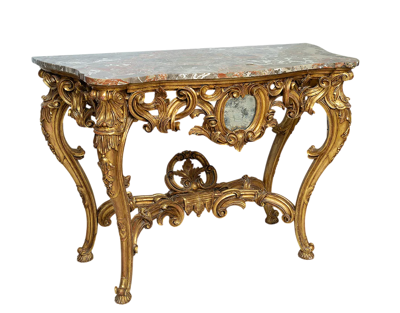 Console Napoleon III in golden and carved wood, 19th century 7