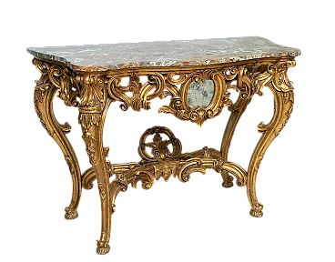 Console Napoleon III in golden and carved wood, 19th century