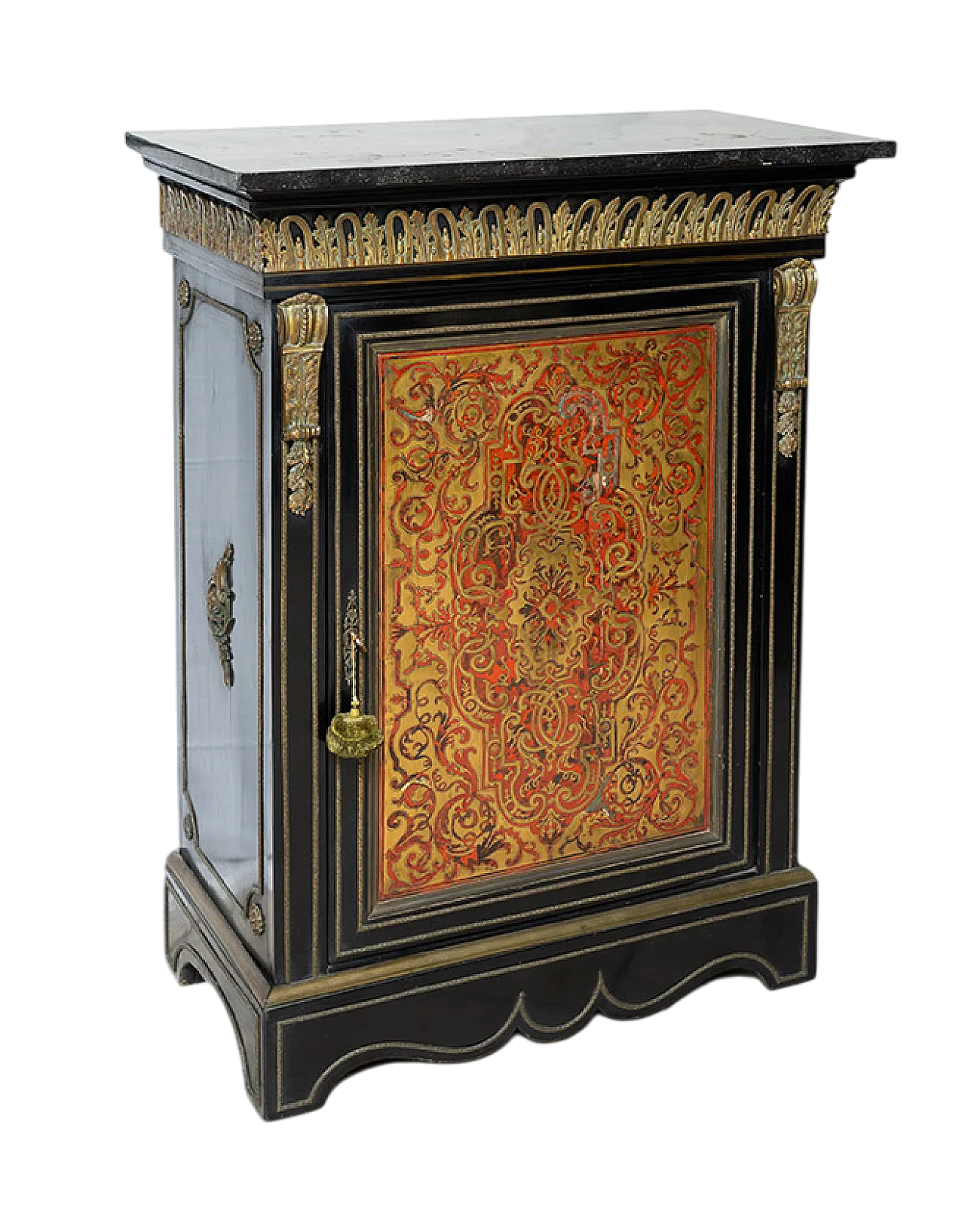 Boulle Credenza Napoleon III in ebanized wood, 19th century 7