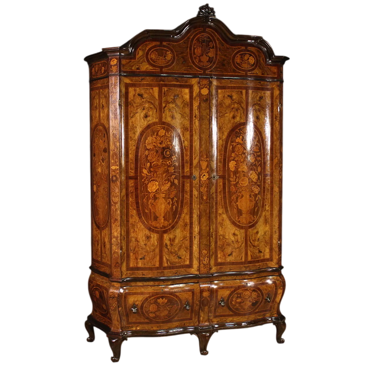 Lombard wardrobe inlaid Louis XV style, 50s 13