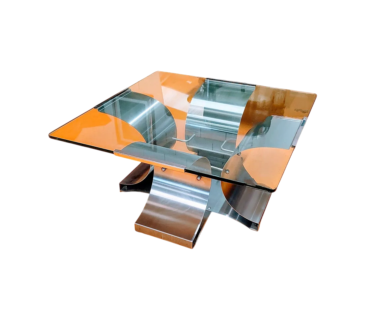 Coffee table by François Monnet for Kappa. 1970. Steel and glass 9