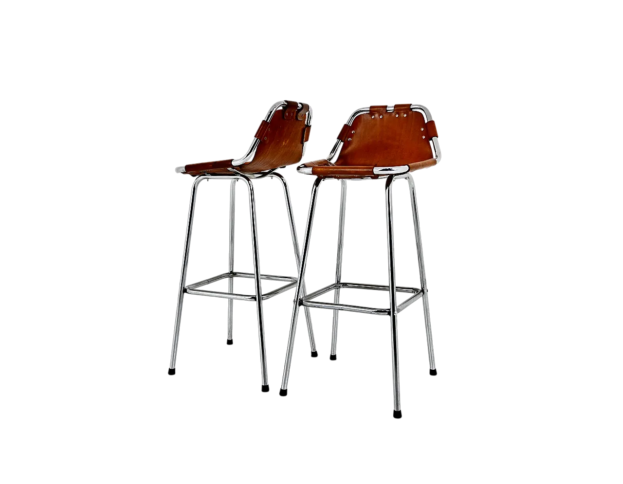 Coppia di sgabelli Les Arcs di Charlotte Perriand, anni '60 11