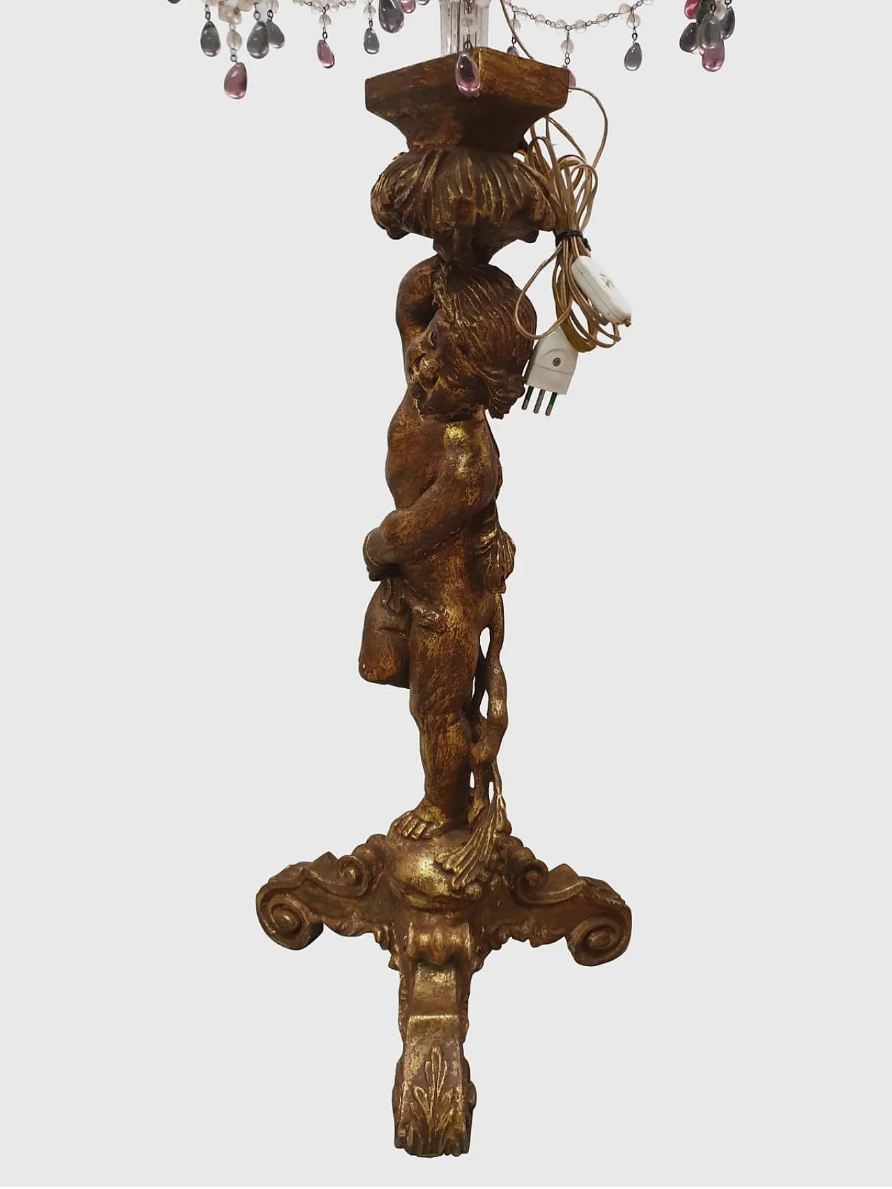 Pair of candelabra with gilded cherubs, late 19th century 7