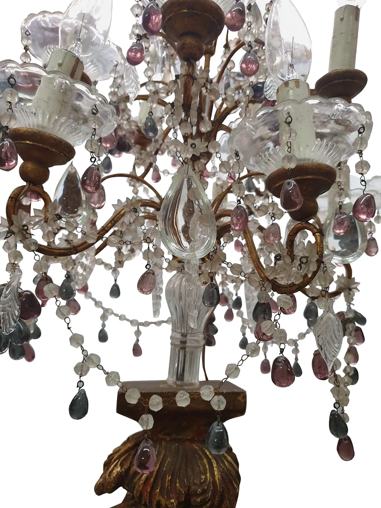 Pair of candelabra with gilded cherubs, late 19th century 8