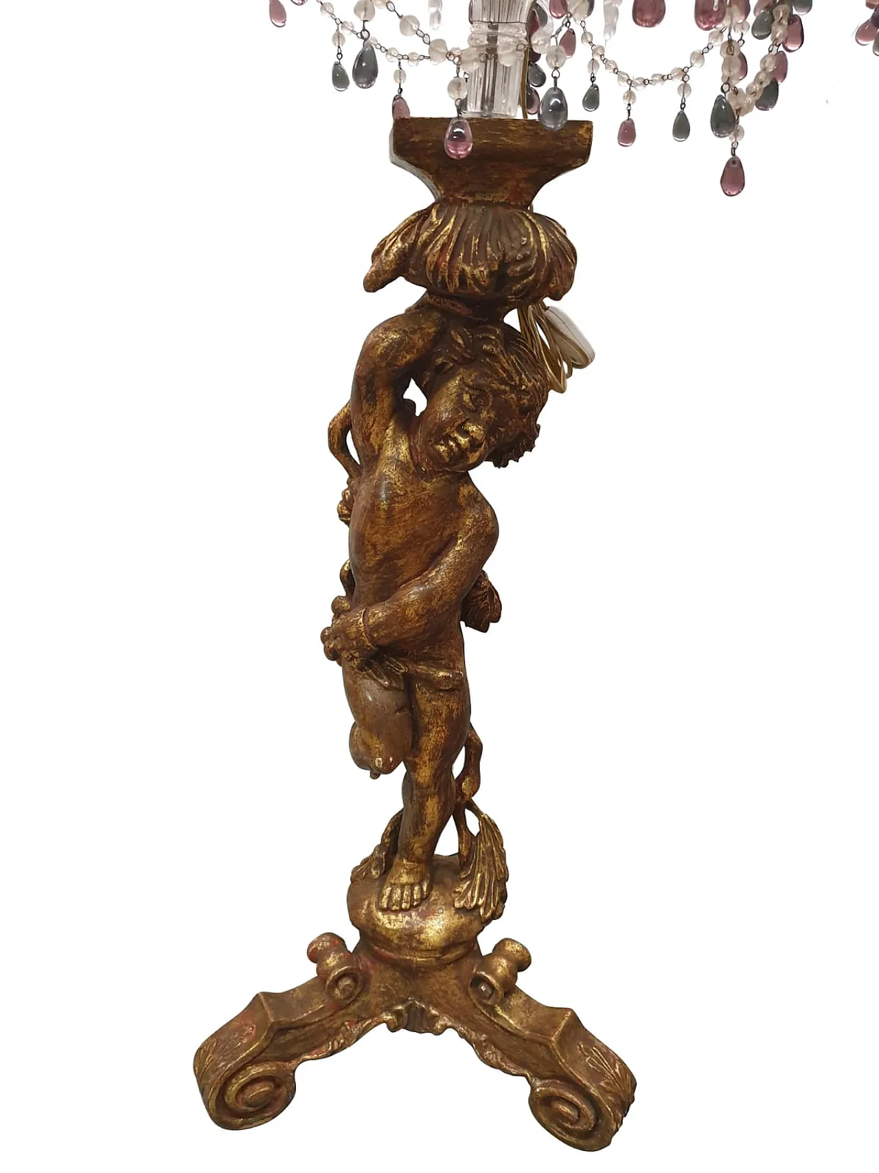 Pair of candelabra with gilded cherubs, late 19th century 9
