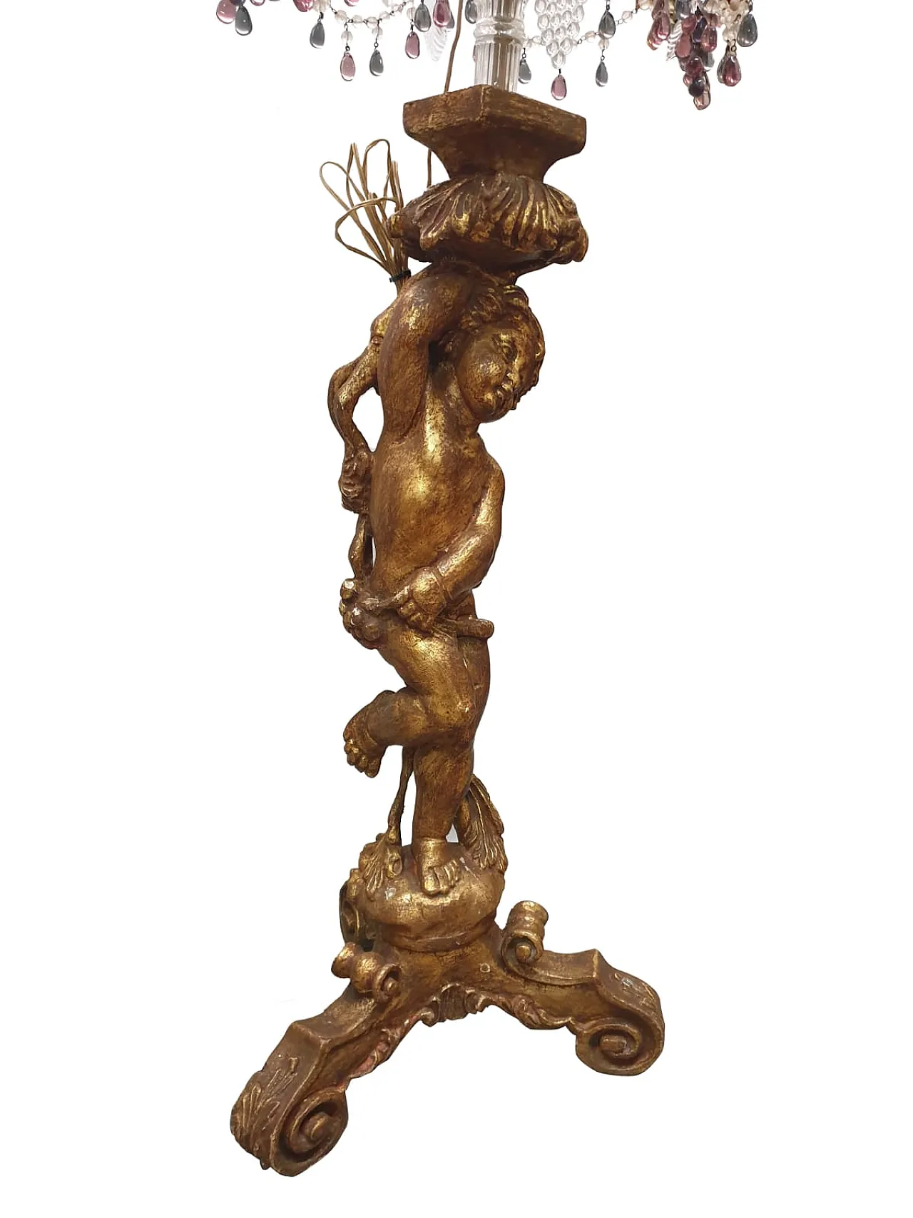 Pair of candelabra with gilded cherubs, late 19th century 10