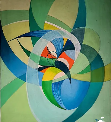 Curves in Motion by Tino Conti, oil on canvas, 1930s