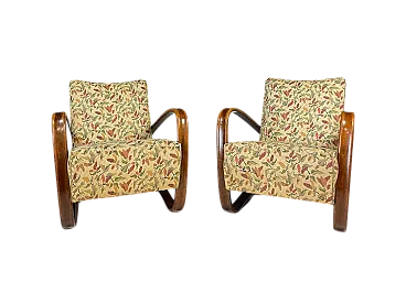 Pair of H269 lounge chairs by Jindřich Halabala, 1930s