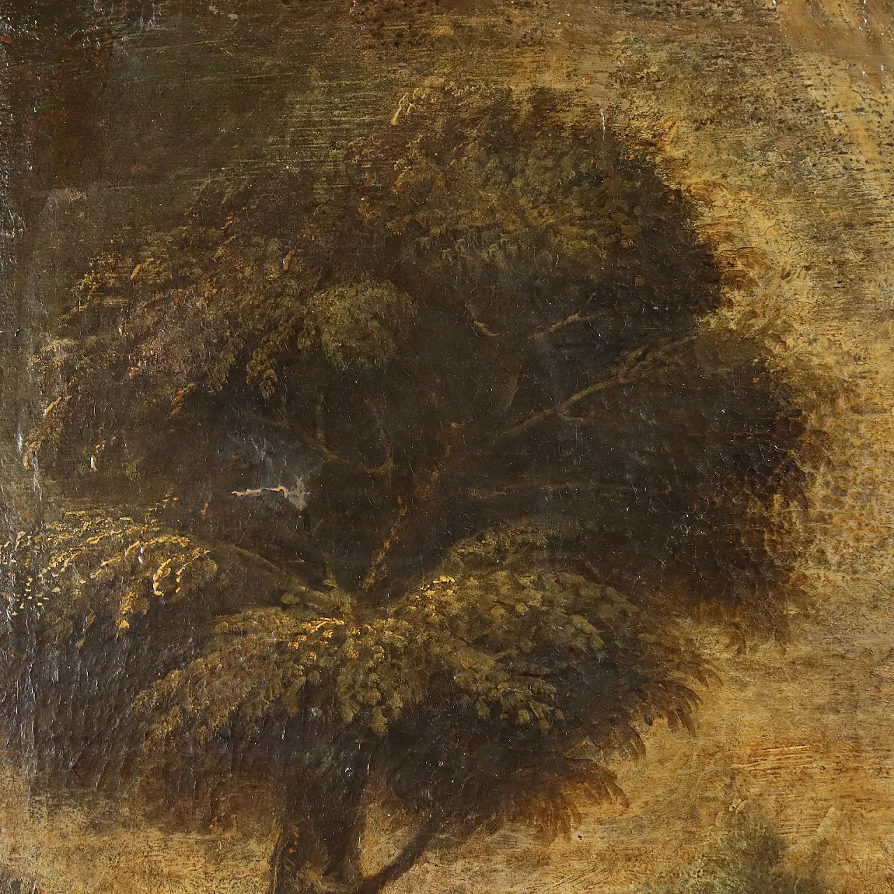 Landscape with Shepherd and Sheep, oil on canvas, 18th century 7