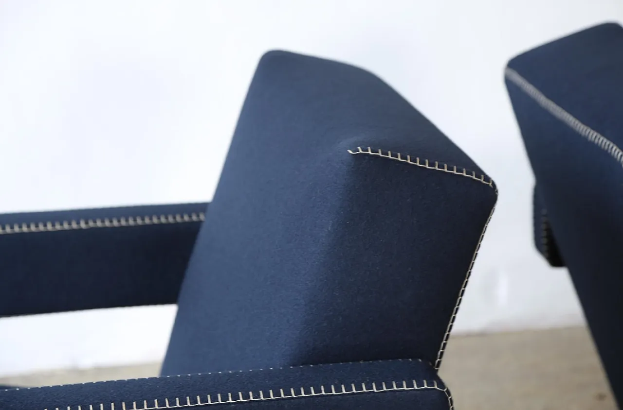 Pair of 637 2 Utrecht armchairs in night wool by Cassina, 2000s 12