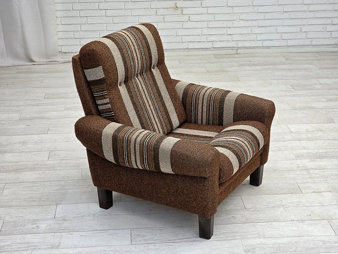 Danish club chair with original wool upholstery, 1970s 3