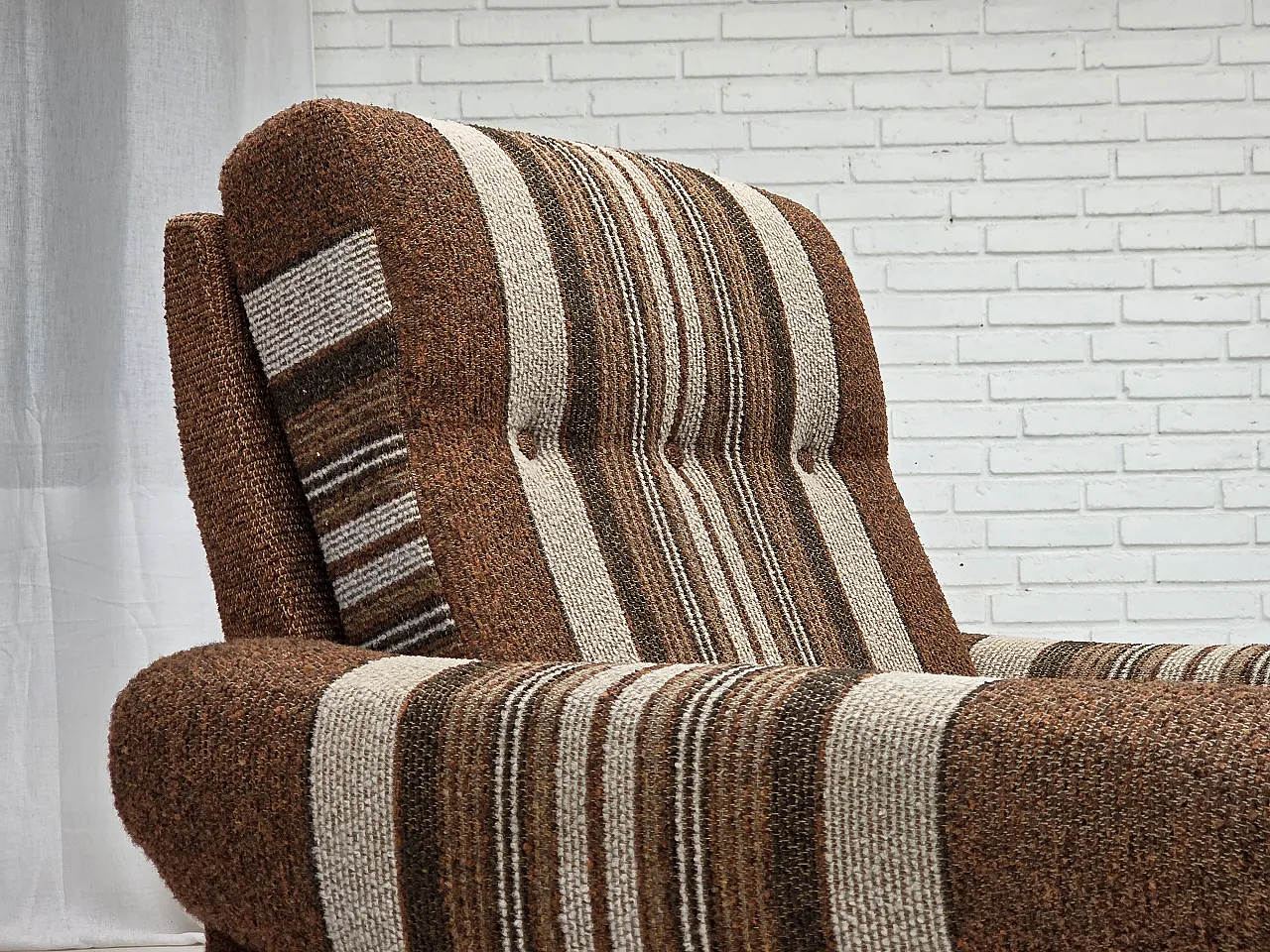 Danish club chair with original wool upholstery, 1970s 5