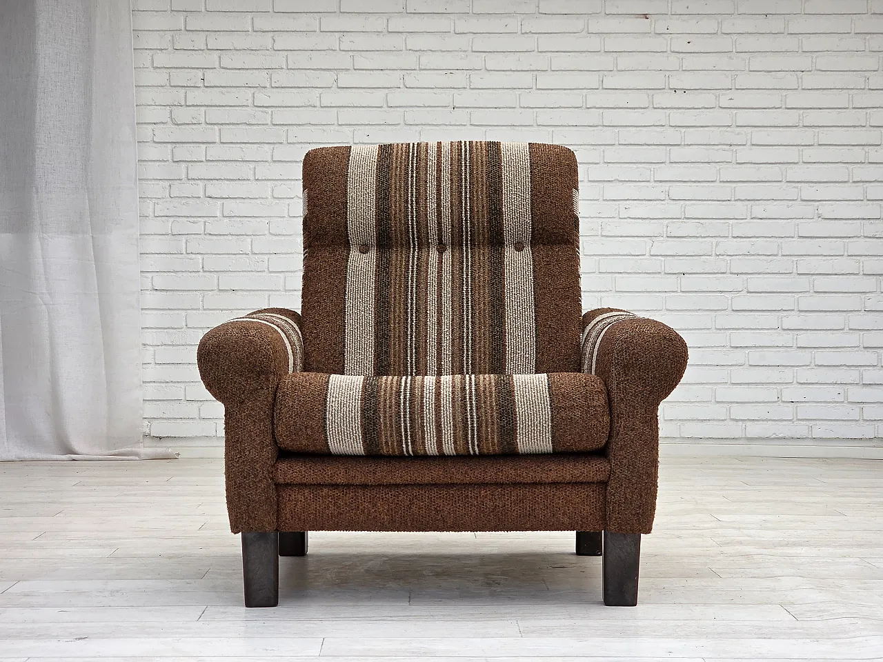 Danish club chair with original wool upholstery, 1970s 7