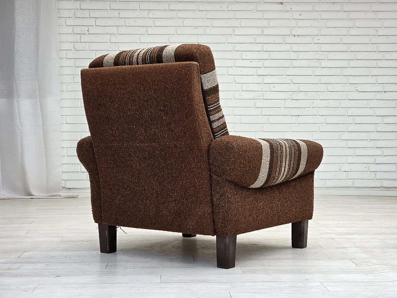 Danish club chair with original wool upholstery, 1970s 12