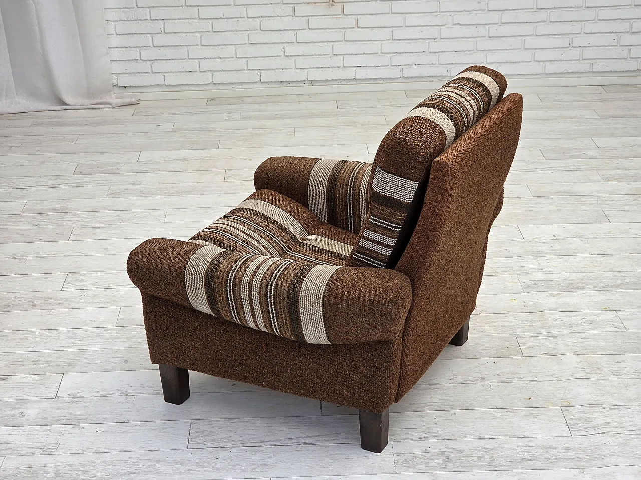 Danish club chair with original wool upholstery, 1970s 14