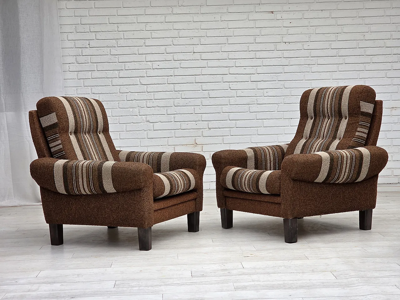 Danish club chair with original wool upholstery, 1970s 19