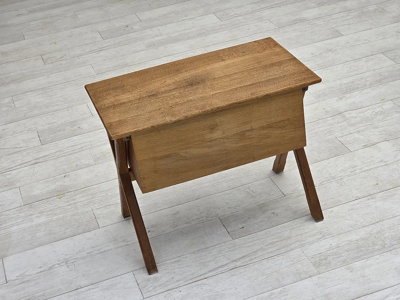 Table with drawer in solid oak and teak, 1970s 16