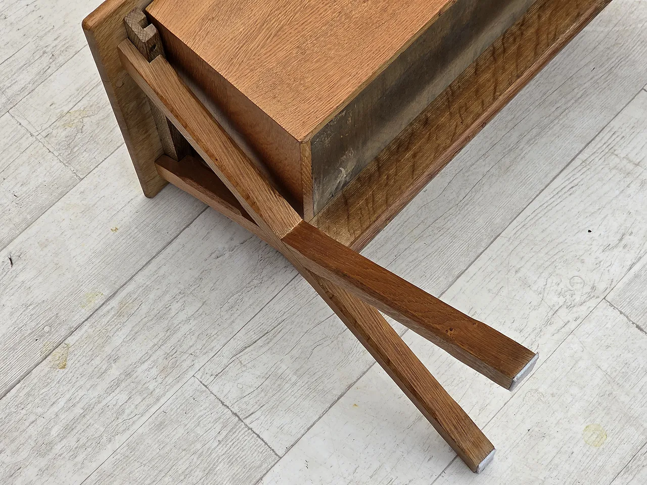 Table with drawer in solid oak and teak, 1970s 20