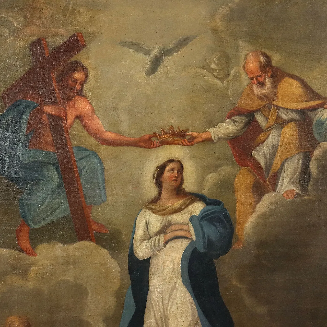 The coronation of the Virgin, oil on canvas, 17th century 3