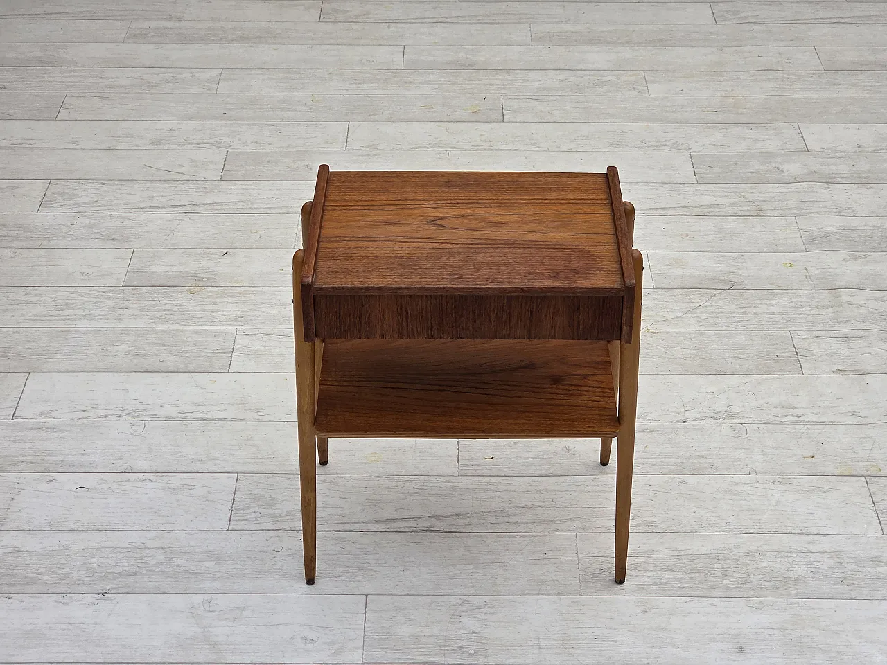 Tavolo svedese di AB Carlstrom con cassetto in teak, anni '70 9