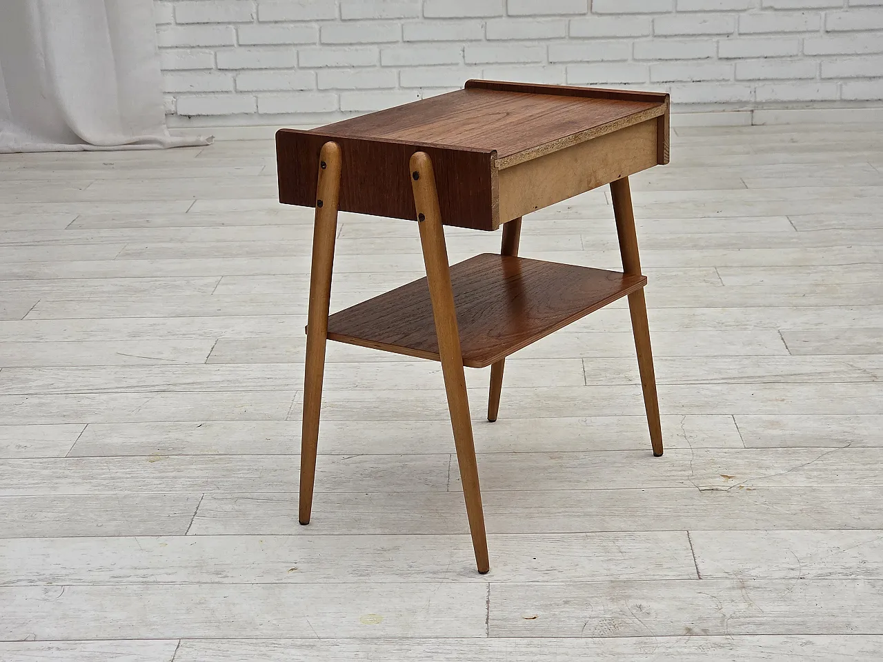 Tavolo svedese di AB Carlstrom con cassetto in teak, anni '70 17