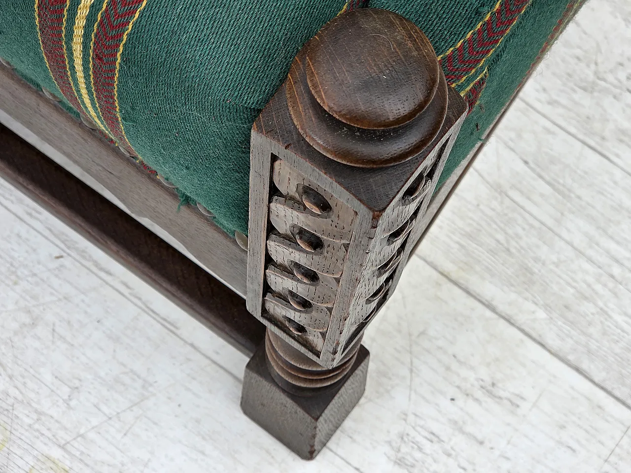 Danish 2-seater sofa in wool and oak, 1950s 4