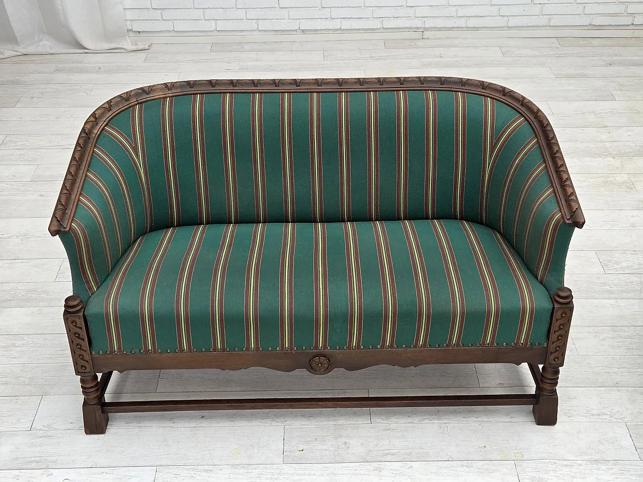 Danish 2-seater sofa in wool and oak, 1950s 5