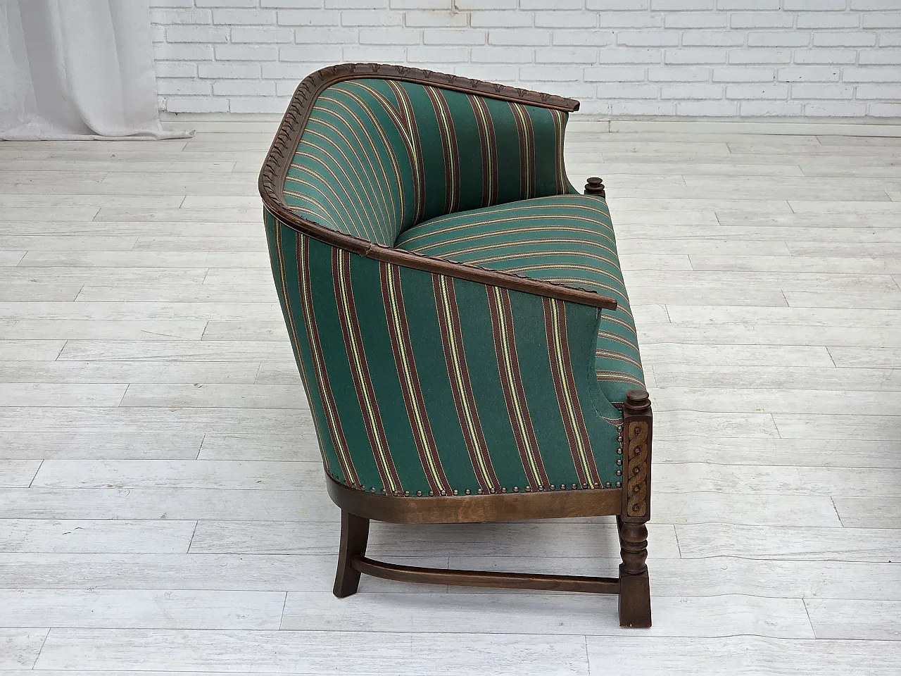 Danish 2-seater sofa in wool and oak, 1950s 8