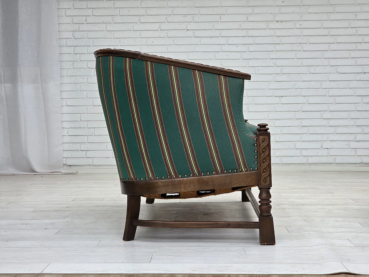 Danish 2-seater sofa in wool and oak, 1950s 9