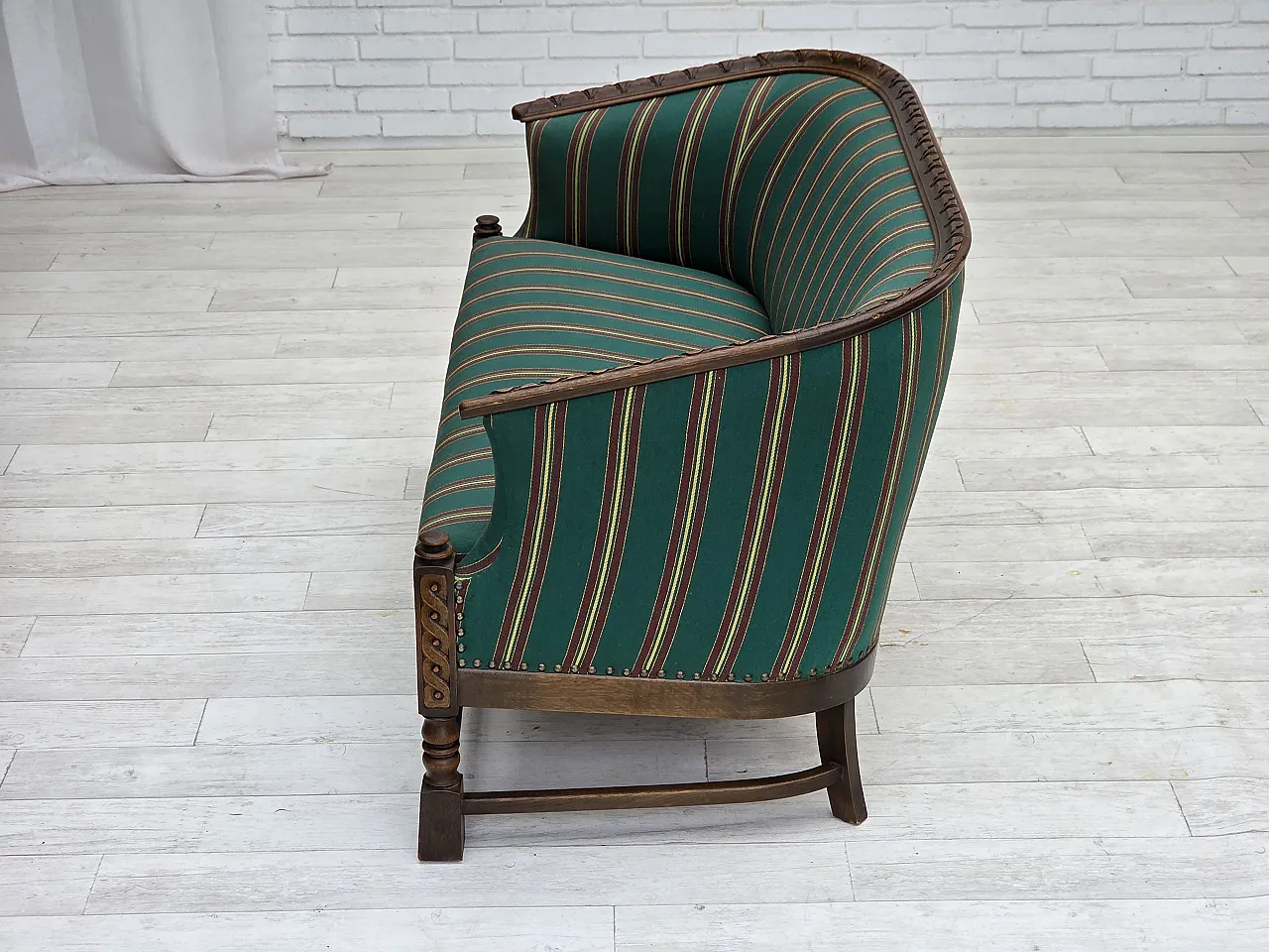 Danish 2-seater sofa in wool and oak, 1950s 15