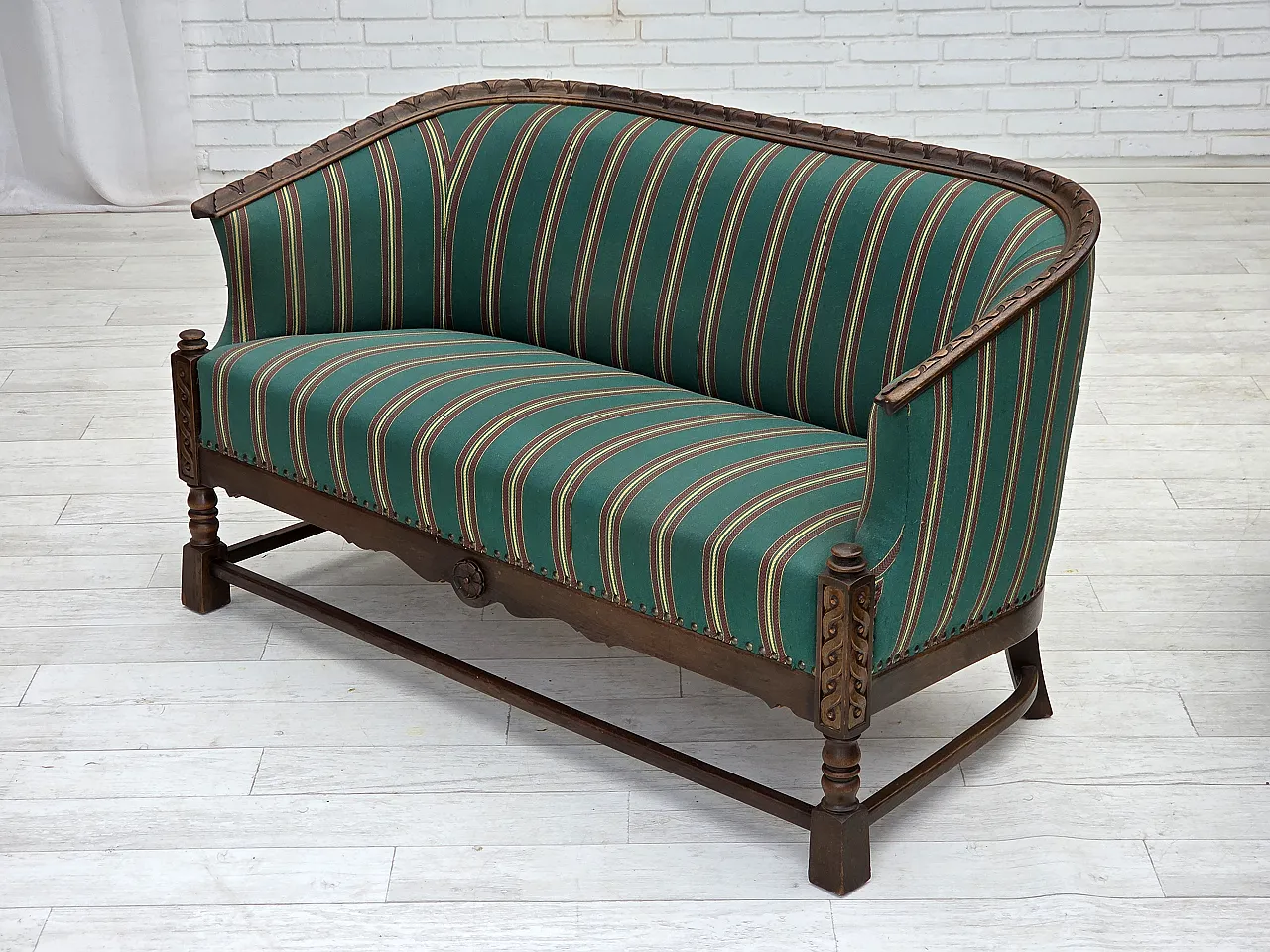 Danish 2-seater sofa in wool and oak, 1950s 17