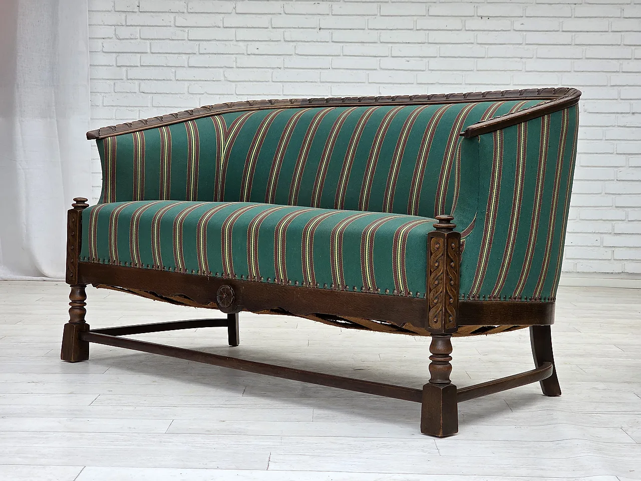 Danish 2-seater sofa in wool and oak, 1950s 18